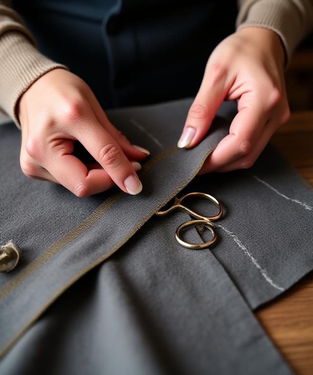 職人の手による丁寧な生地の裁断